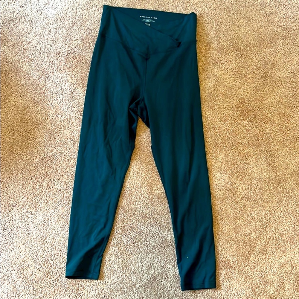 Aerie Crossover Leggings 7/8 Teal